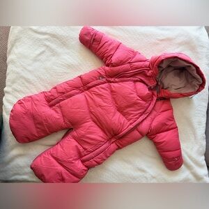 Mini A Ture Vibrant Pink Hooded Puffer Snowsuit Bunting 3-6M